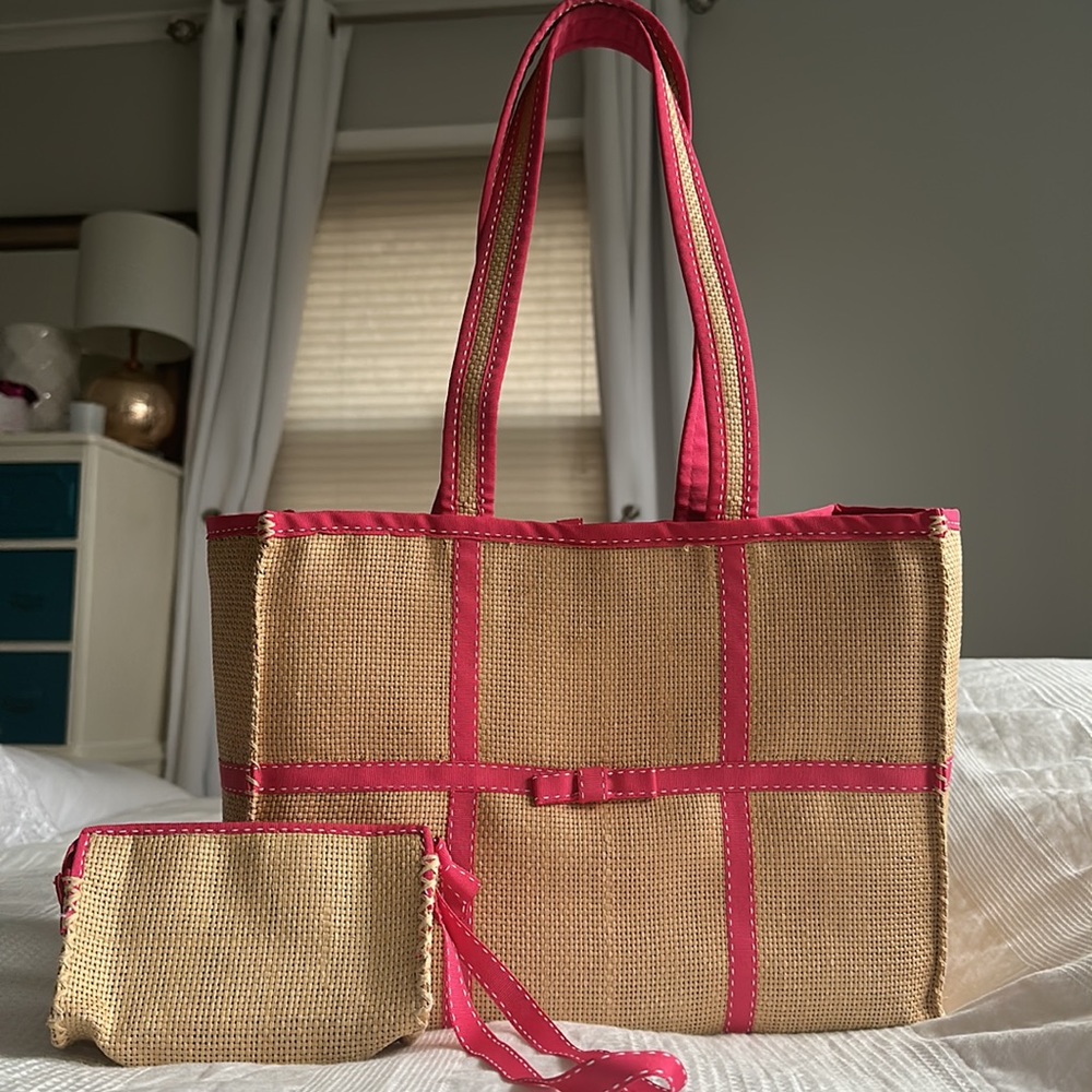 Ralph Lauren straw bag with matching coin purse